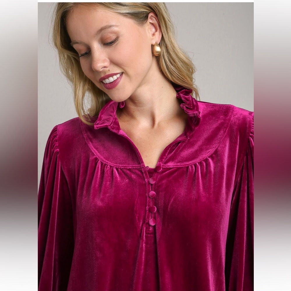 💫Velvet High Ruffle Top💫 - Picture 5 of 14